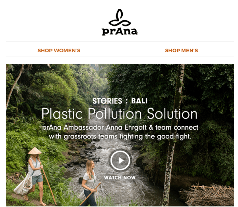 PrAna demonstrates social responsibility and humanizes their brand with this video about pollution in Bali.