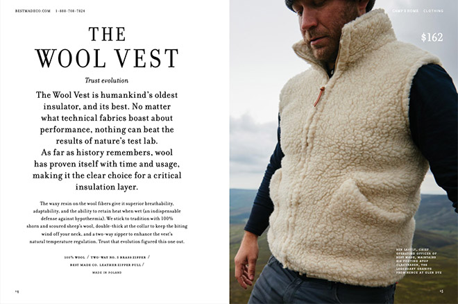 Best Made Company 'The Wool Vest' catalog spread